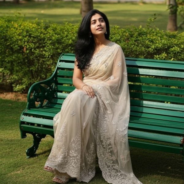 Embroidered Georgette Saree