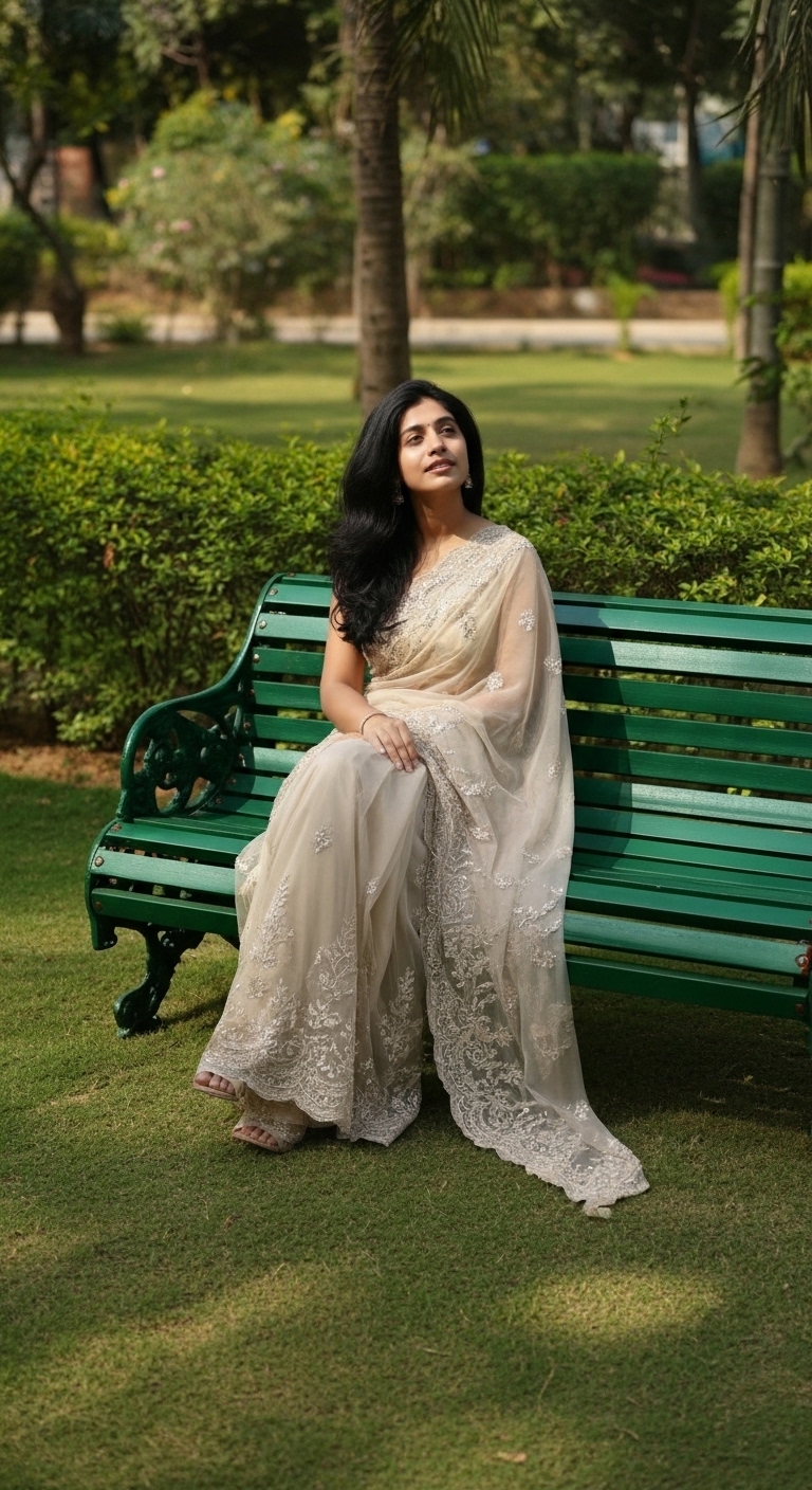 Embroidered Georgette Saree