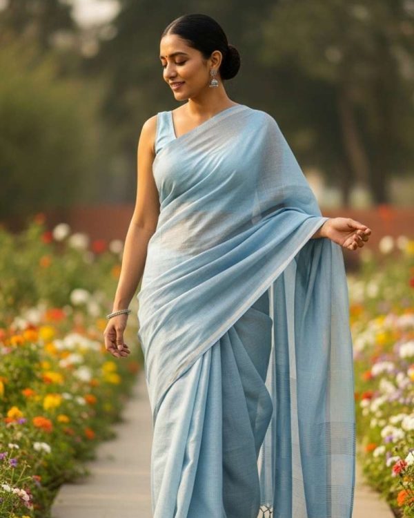 Soft Linen Cotton Saree